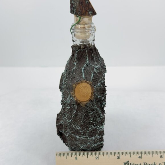 Vintage Austrian Decanter Glass Bottle Scenic Linz Tree Bark Design Cork Stopper - Picture 12 of 12